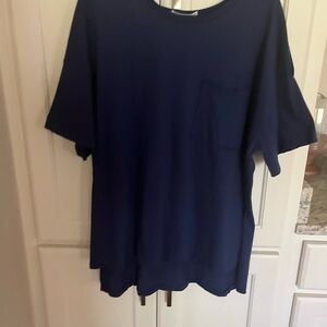 Zenana Outfitters Navy Short-Sleeve Pocket Tee